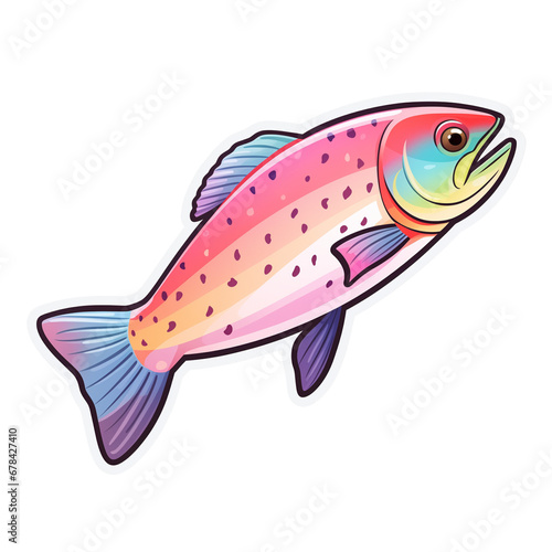 illustration of a rainbow trout fish - png transparent background