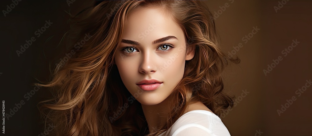 Beautiful and elegant Caucasian woman portrayed Beautiful and elegant Caucasian woman portrayed