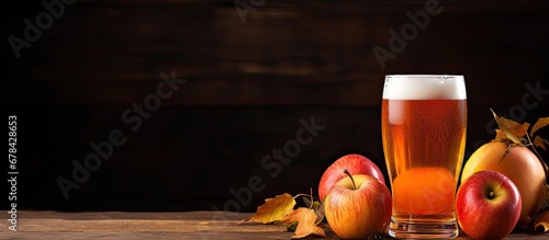 Apple cider in a pint photo