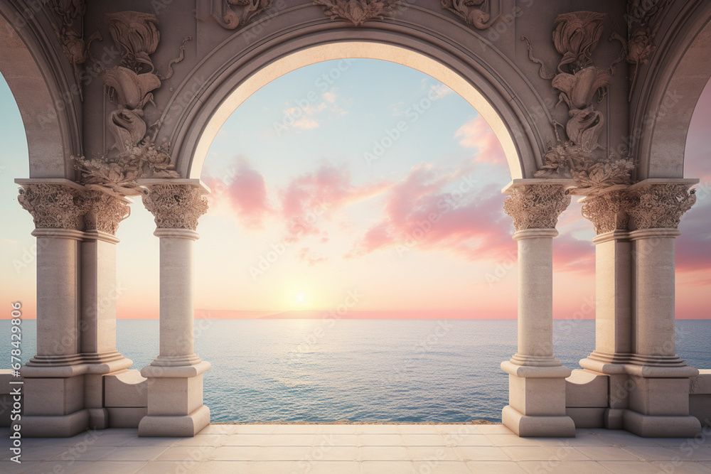Fototapeta premium royal arch in river on evening background