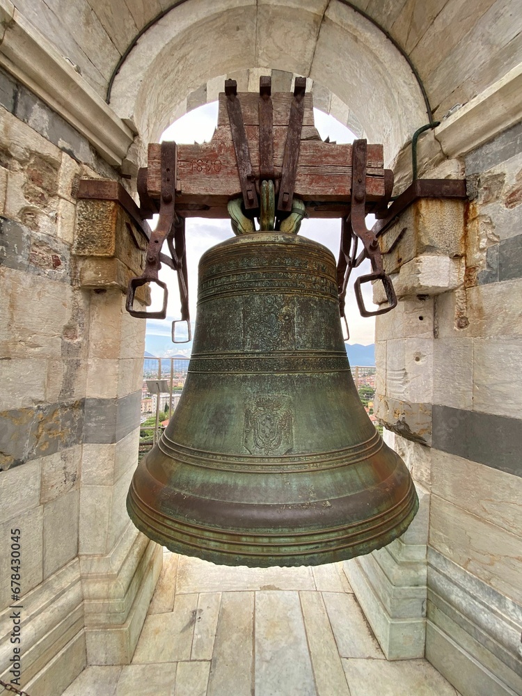 Fototapeta premium Bell in tower of Pisa, Italy stock photo