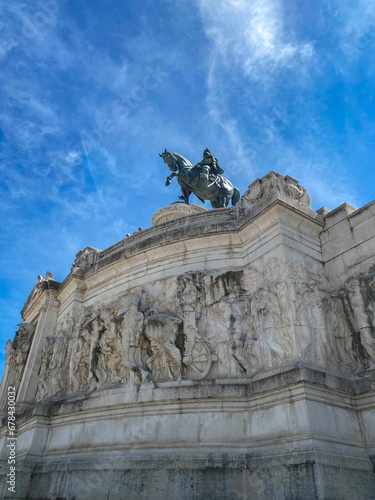 Equestrian Statue at Altare della Patria, in Rome, Italy