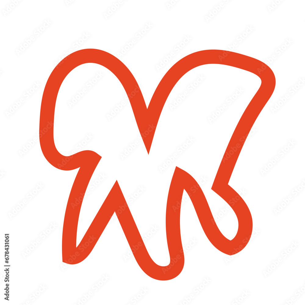 Red outline abstract shapes vectors Red outline abstract shapes vectors