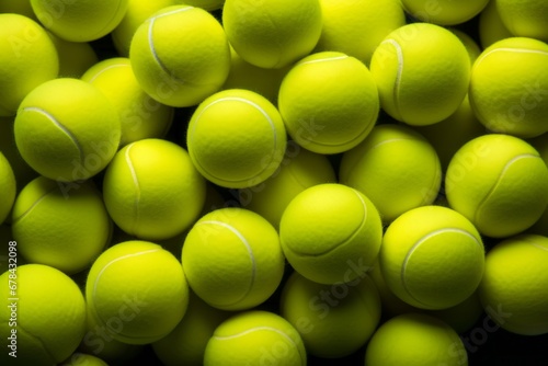 Vibrant tennis balls pattern background   arrangement of new tennis balls for captivating backdrop © Ilja