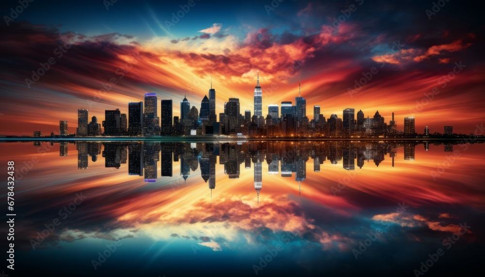 Vibrant and captivating blurred night cityscape serving as a mesmerizing background for design