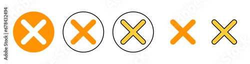 Close icon set for web and mobile app. Delete sign and symbol. cross sign