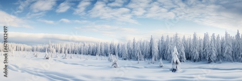 Captivating winter landscape mesmerizing snowfall on glistening fir branches in a magical ambiance © Ilja
