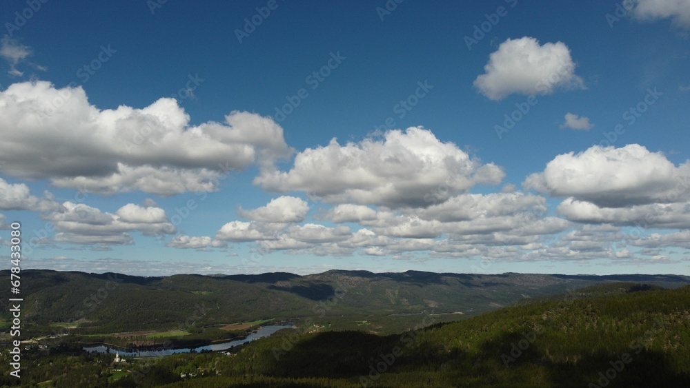 Aerial view of peak mountains