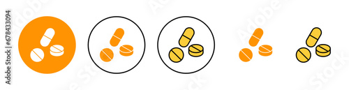 Pills icon set for web and mobile app. capsule icon. Drug sign and symbol