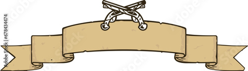 Parchment Banner with Crossed Pistols