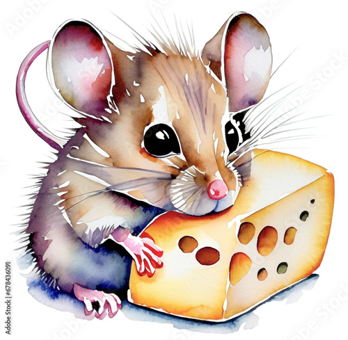 Mysz z serem ilustracja