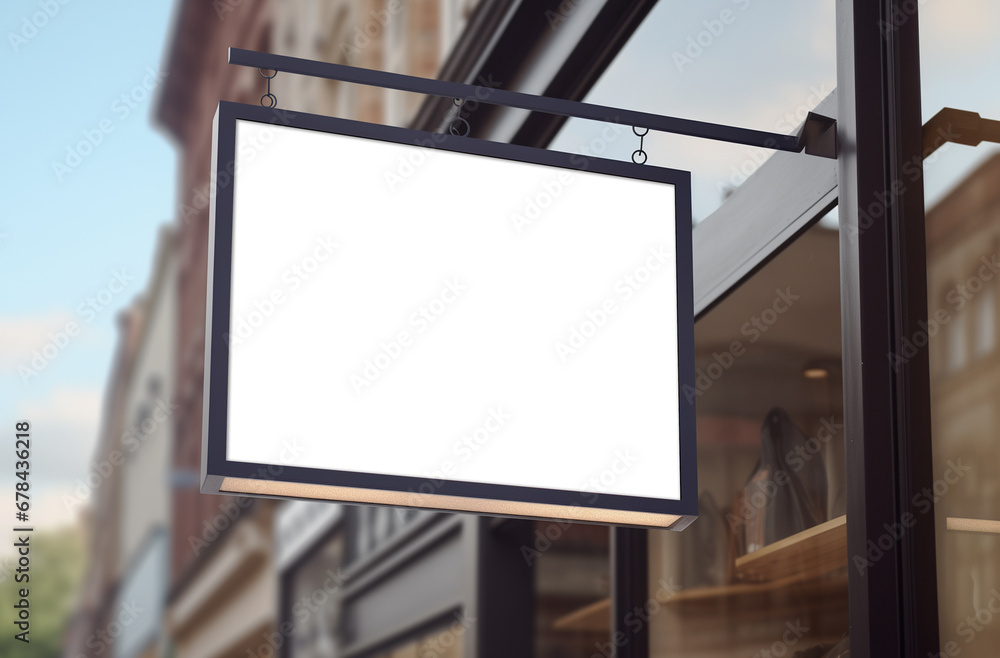 Hanging Logo Brand Sign Signboard Store Branding mockup Hanging Logo Brand Sign Signboard Store Branding mockup
