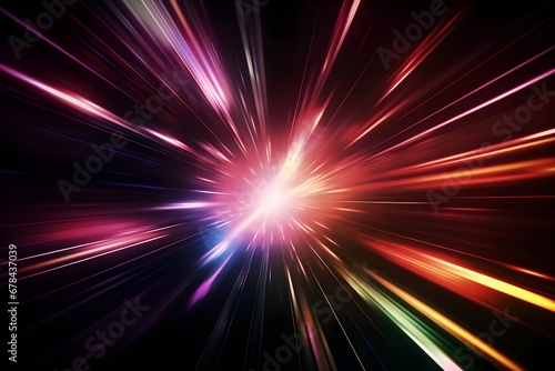 Colorful speed motion light lines