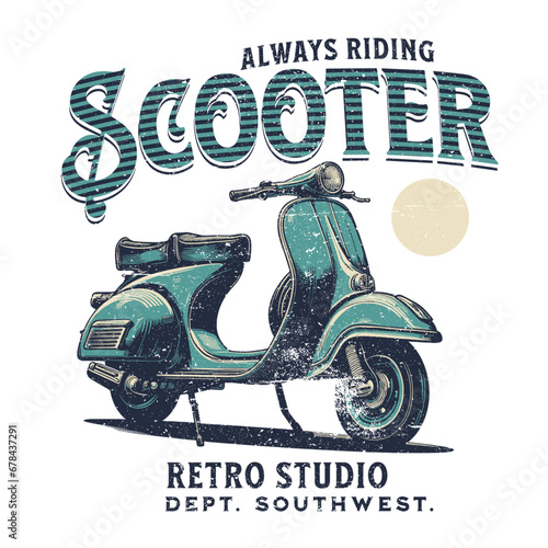 print vintage scooter idea for lovers of the scooter and vintage styles