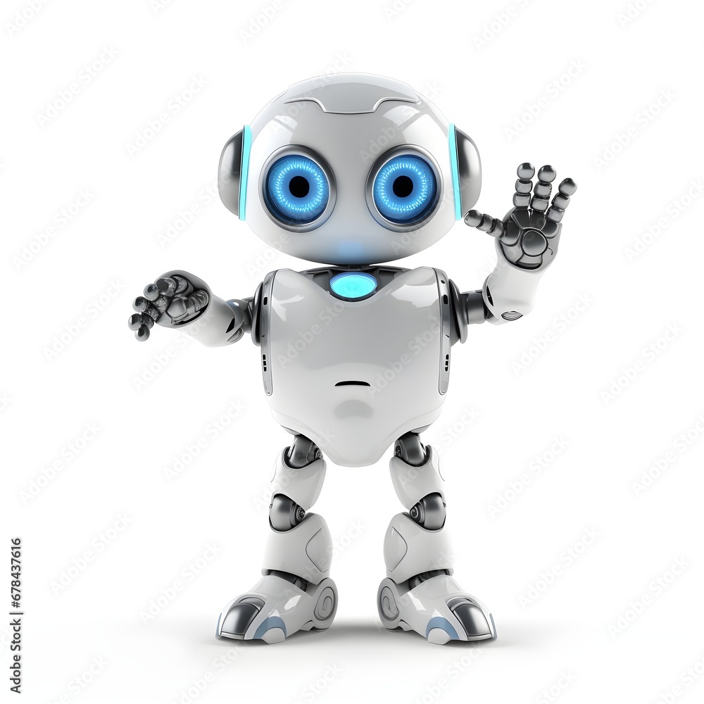Cartoon robot color isolated on white background Cartoon robot color isolated on white background