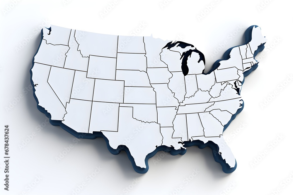 Abstract 3d map of USA
