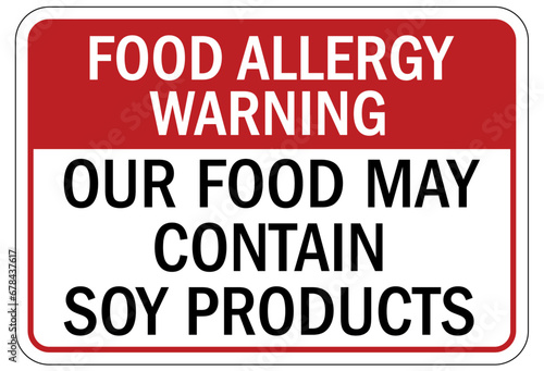 Peanut allergy warning sign and labels