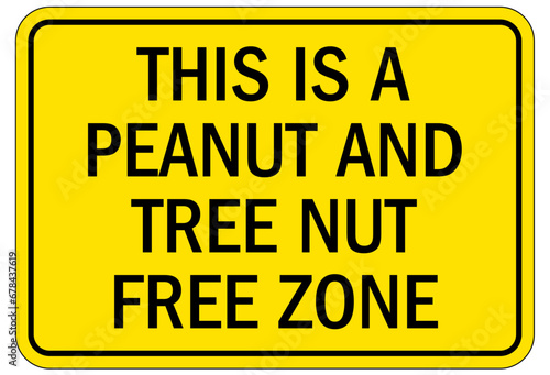 Peanut allergy warning sign and labels
