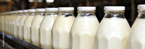 Efficient milk and yogurt filling process at a modern dairy plant with state of the art equipment