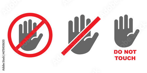 don't touch vector. prohibited and forbidden icon do not touch. stock vector
