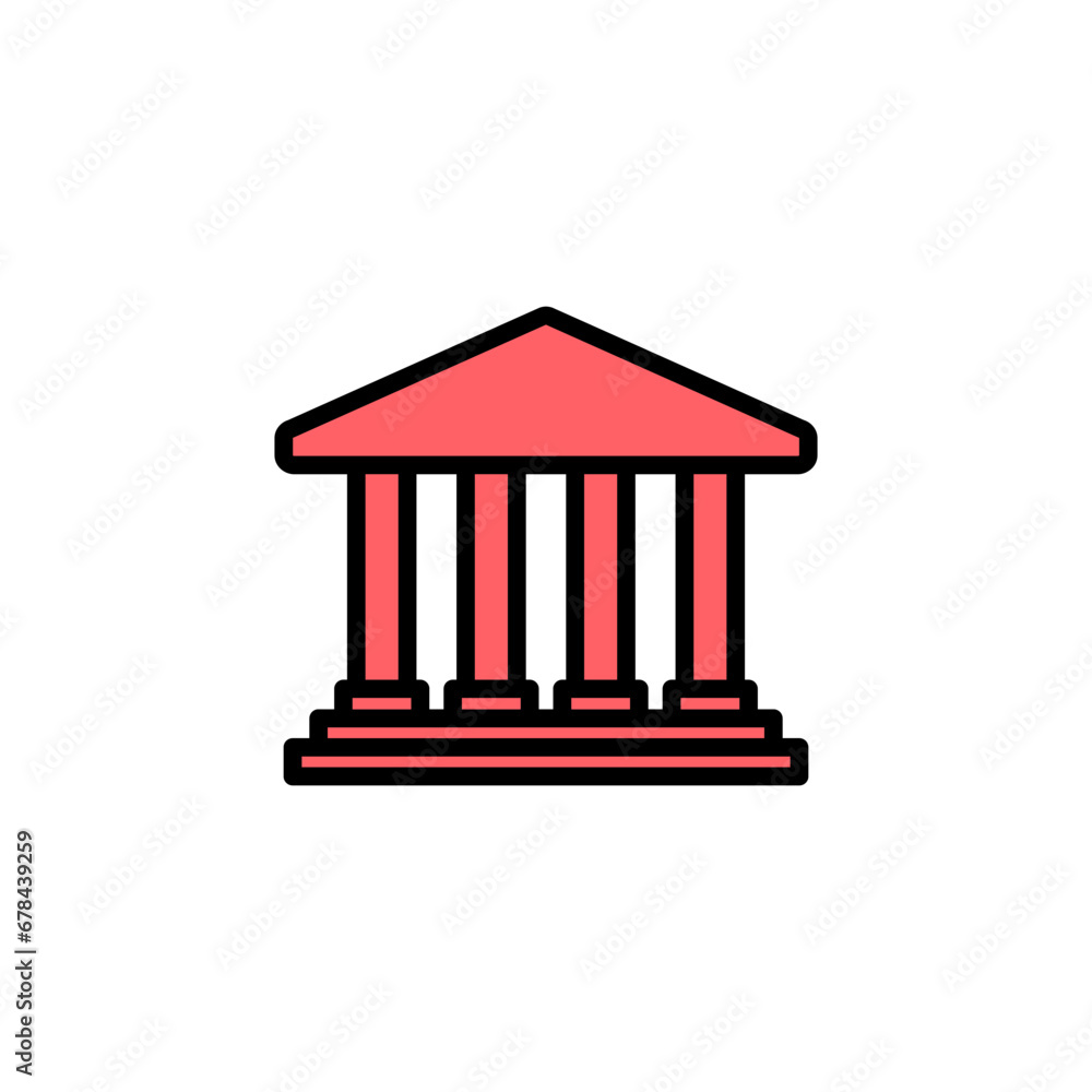Bank icon set illustration. Bank sign and symbol, museum, university