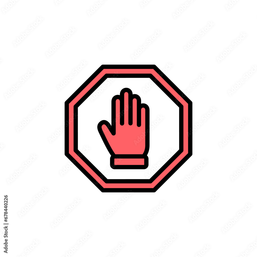 Stop icon set illustration. stop road sign. hand stop sign and symbol. Do not enter stop red sign with hand Stop icon set illustration. stop road sign. hand stop sign and symbol. Do not enter stop red sign with hand