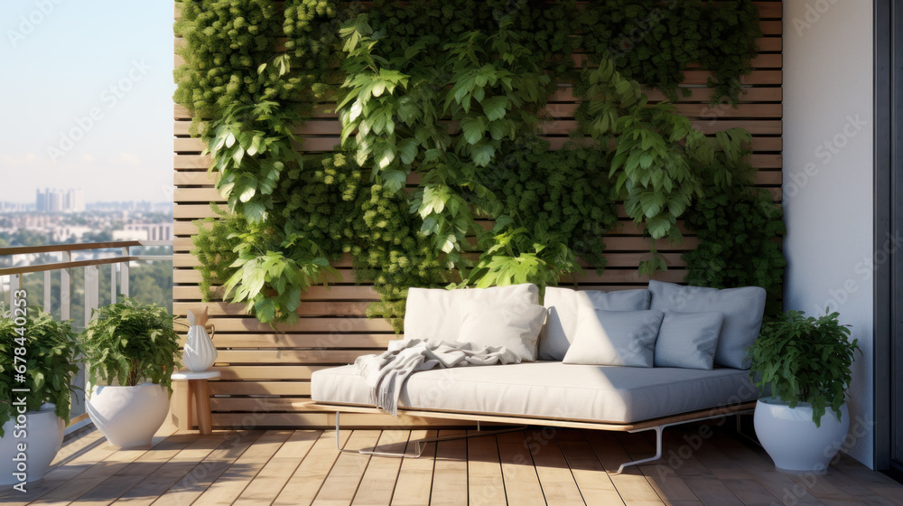 Fototapeta premium Summer terrace with stylish trendy outdoor furniture at luxurious travel destination.