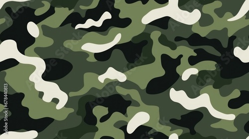 Modern green military camouflage print, seamless pattern.