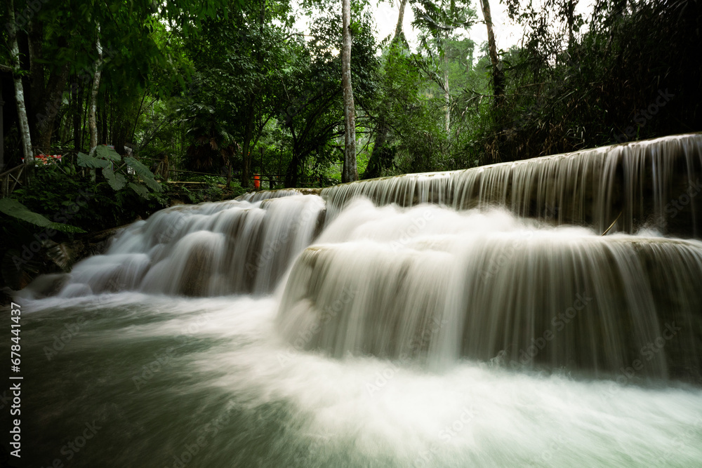 View of Kuang Si Fall in Luang Prabang, Laos View of Kuang Si Fall in Luang Prabang, Laos
