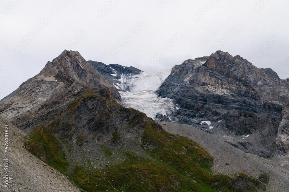 glacier landscape in the mountains