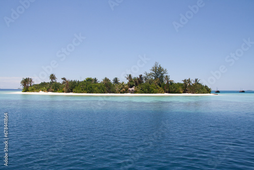 idyllic palm tree island and the ocean © Dieter Decroos