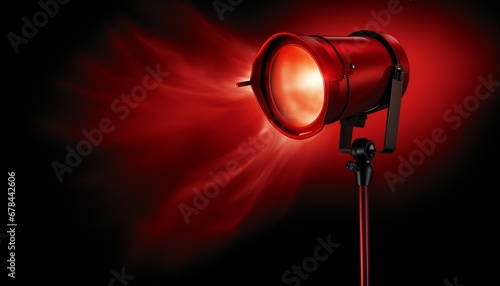 Dramatic red stage spot light illuminating the performance area with a captivating glow