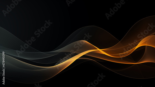 abstract golden line on the black background