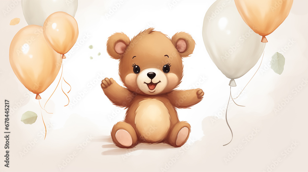 cartoon teddy bear with balloons cartoon teddy bear with balloons