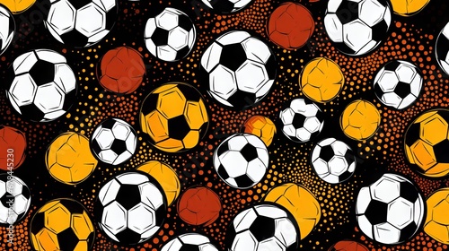 Abstract seamless pattern for boys. Football pattern. Grunge urban pattern with football ball.