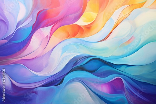 An energetic backdrop with dynamic swirls in vibrant shades of blue, yellow, purple, red, orange, and pink. Generative AI