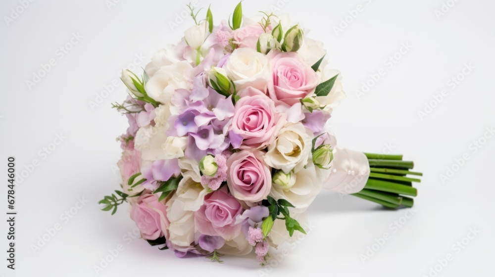 A bridal flower prepared as a bouquet.