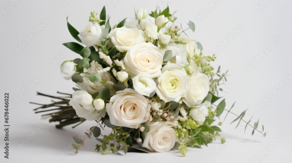 A bridal flower prepared as a bouquet.