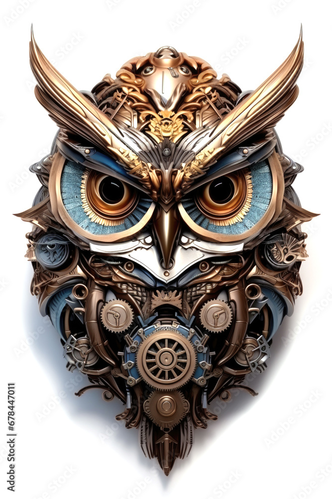 Steampunk owl isolated on white background Steampunk owl isolated on white background
