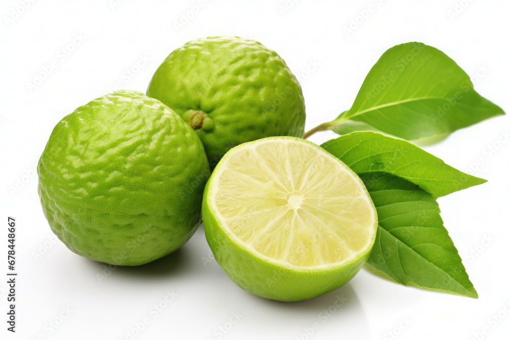 Lime isolated on White Background, Generative ai Lime isolated on White Background, Generative ai