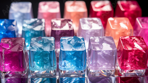 colorful ice cubes HD 8K wallpaper Stock Photographic Image 