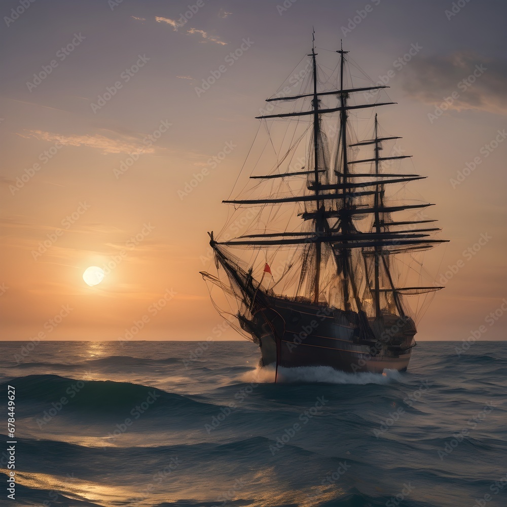 Ship Ocean Background Very Cool