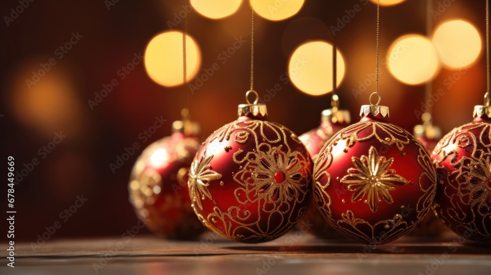 Red and gold Christmas ornaments Red and gold Christmas ornaments