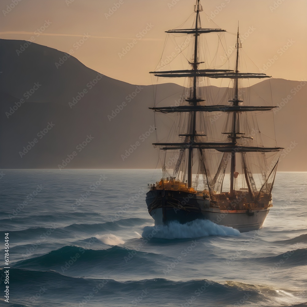 Obraz premium Ship Ocean Background Very Cool