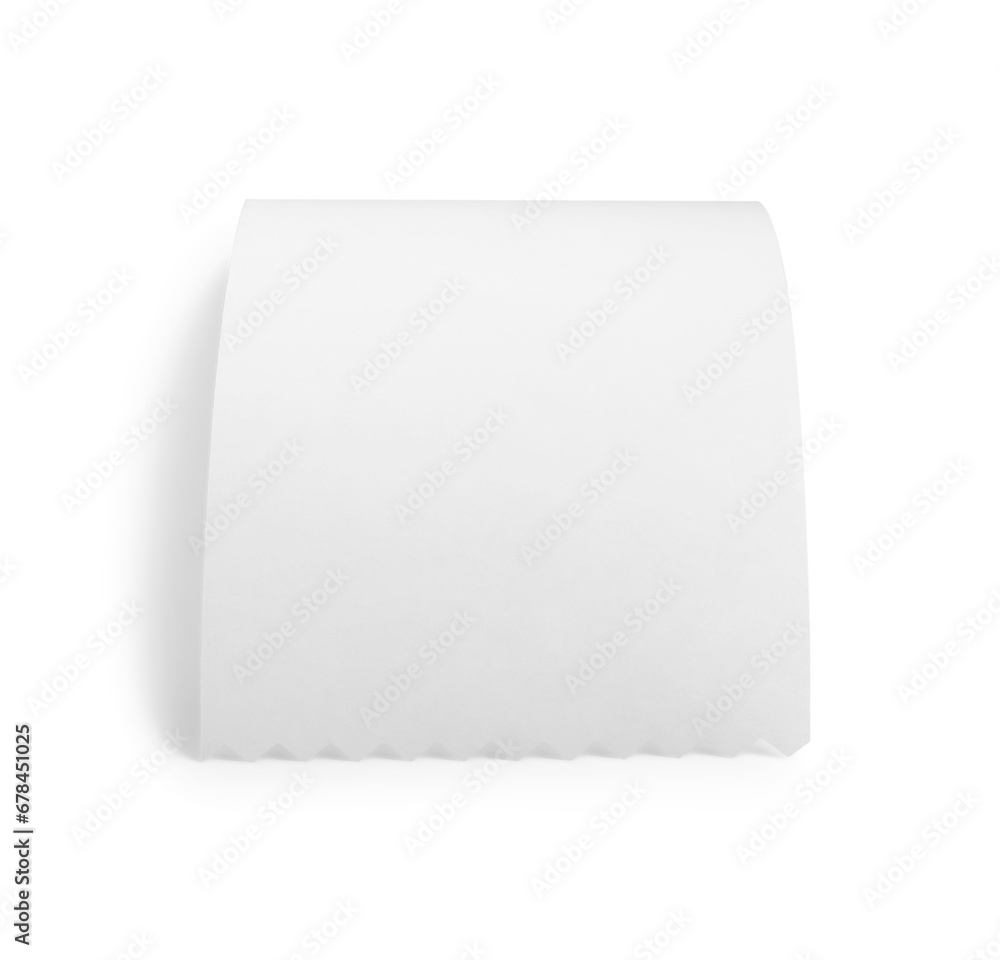 Piece of thermal paper for receipt isolated on white Piece of thermal paper for receipt isolated on white