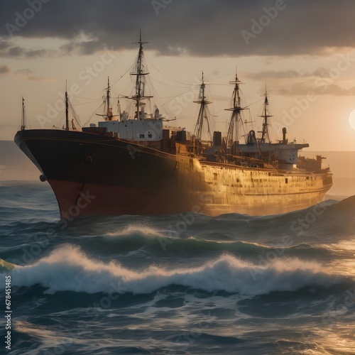 Ship Ocean Background Very Cool © AGHNA