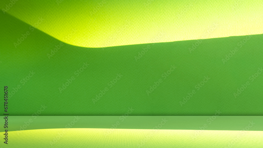 Obraz premium Green Background Shadow Luxury Award Elagant Texture Gradient Paper Wall Floor Fabric Pattern Grunge Studio Product Backdrop Podium Empty Bg Kitchen Table Two Tone Pastel Platform Presentation Place.