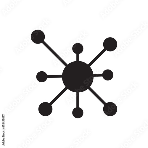 Hub and spoke icon, Central database symbol, logo illustration. flat design on white background..eps