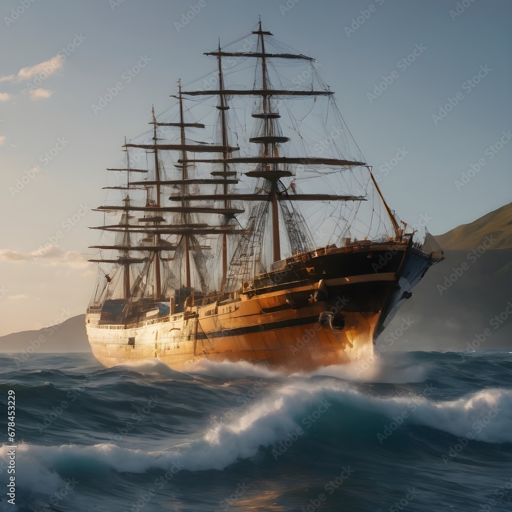 Naklejka premium Ship Background Very Cool