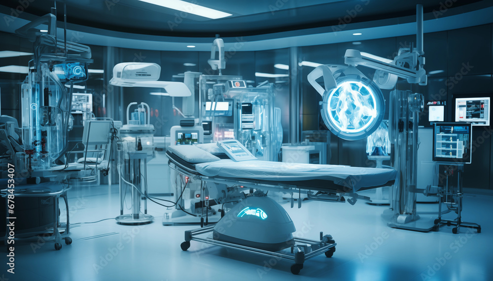 Fototapeta premium Medical Marvels Unleashed: Pioneering Robotic Prosthetics and 3D-Printed Organs in Future Healthcare
